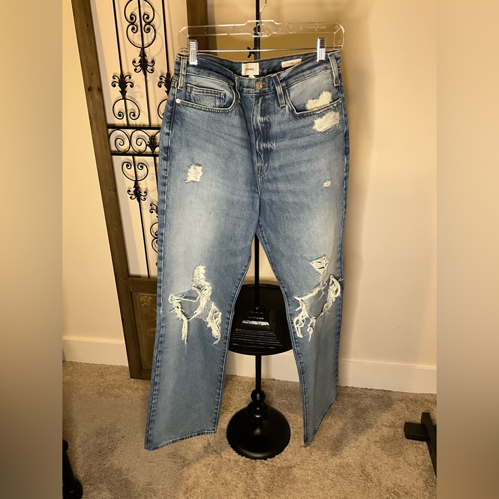 Frame Denim Distressed Blue Jeans - Picture 2 of 14